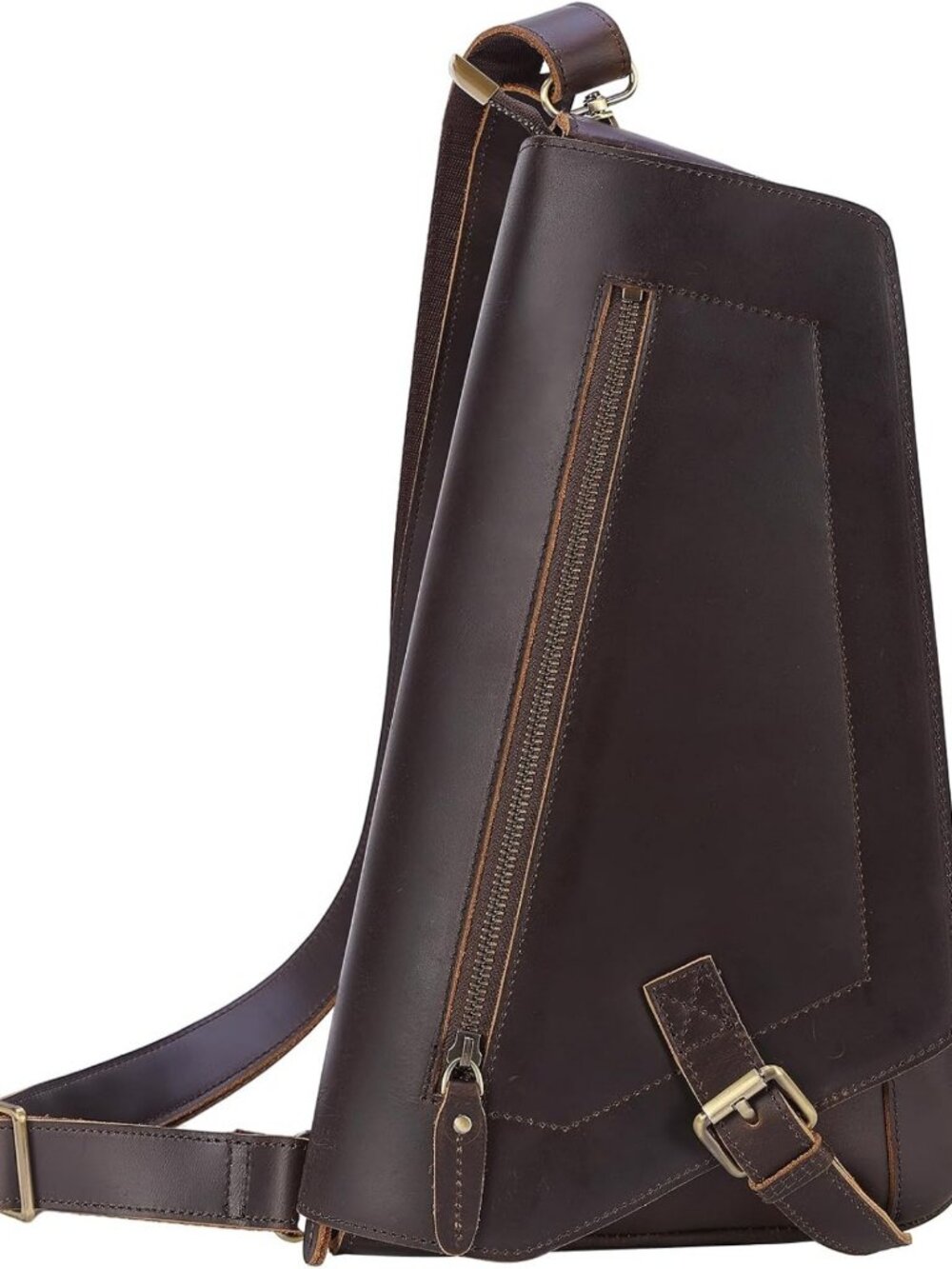 Stylish Leather Sling Backpack | Convertible Shoulder Messenger Bag for Men